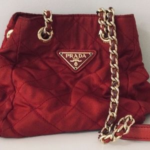 Authentic Red Prada Handbag